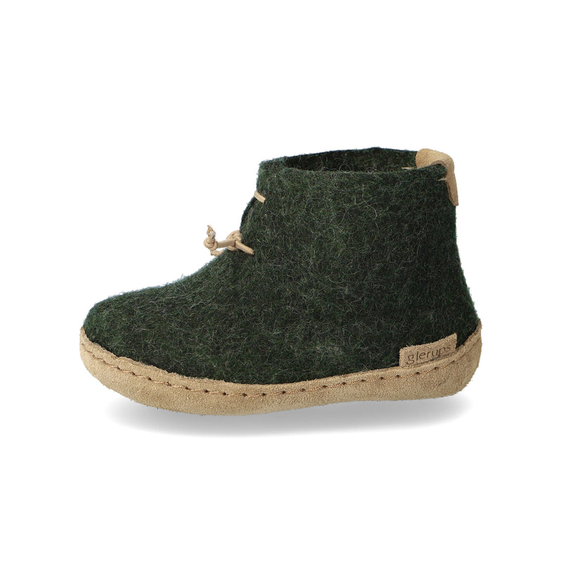 glerups Boot kids Boot with leather sole Forest