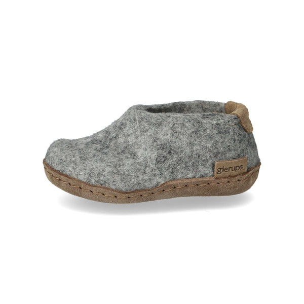 glerups Shoe kids Shoe with leather sole Grey