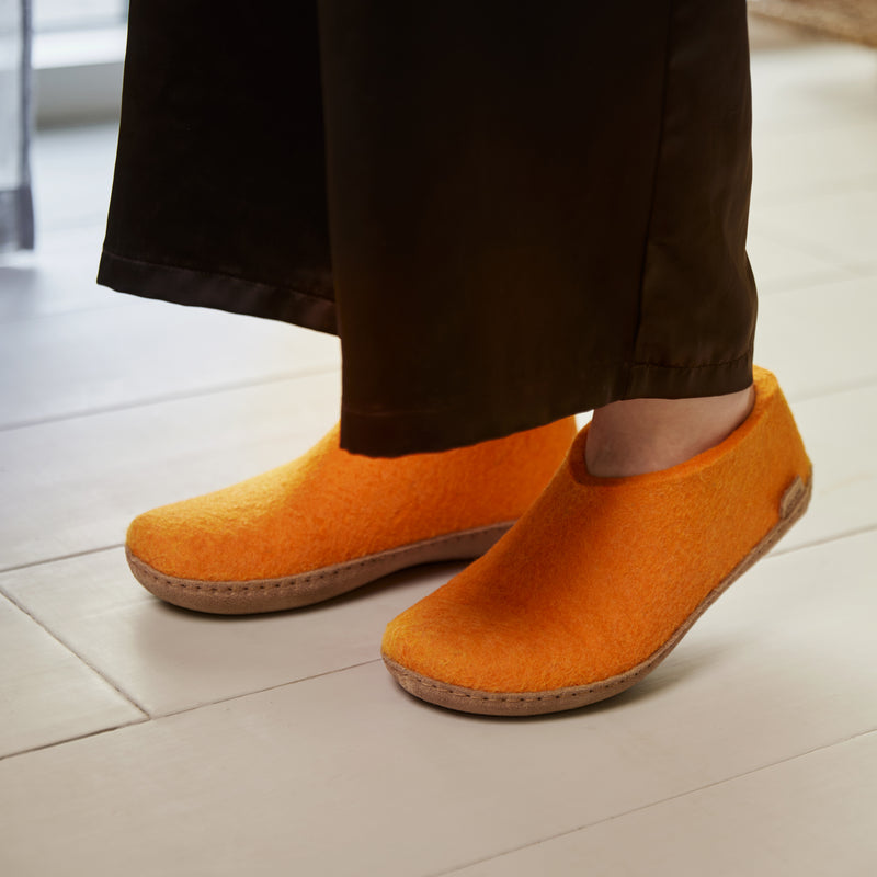 glerups Shoe with leather sole Shoe with leather sole Orange