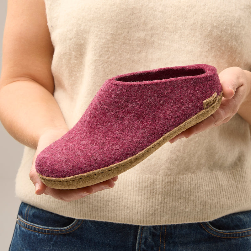 glerups Slip-on with leather sole Slip-on with leather sole Cranberry