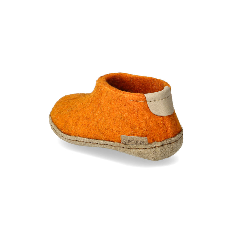 glerups Shoe kids Shoe with leather sole Orange